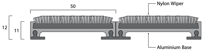 12mm closed construction - solution dyed nylon wiper