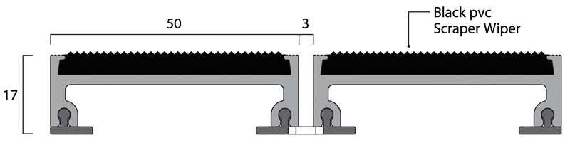 18mm open construction - pvc scraper wiper