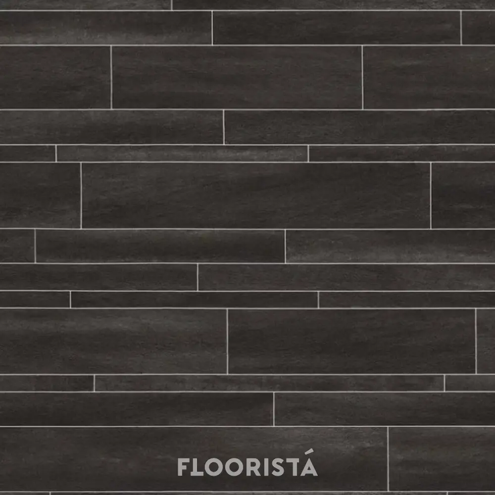 Noir Slate FT-P 2153 พื้นไวนิลลายอิฐประสาน กระเบื้องยางลายอิฐประสาน สีดำ FT-P2153