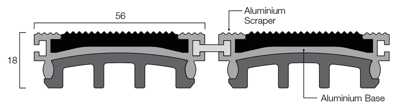 18mm open construction - pvc scraper wiper