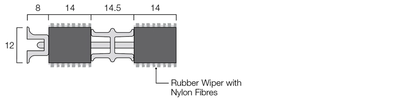 12mm closed construction - single wiper