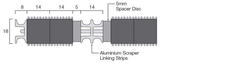 18mm open construction - double wiper